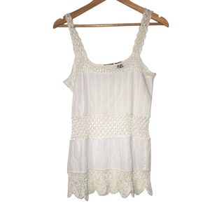Crochet cottagecore white tank top